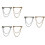 6Pcs Stainless Steel Men's Collar with Chain Assorted Colors 6