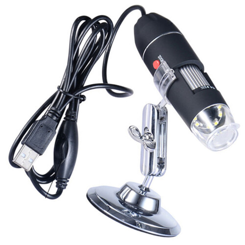 2Pcs Portable Usb Digital Microscope 40X 1000X With 8 Led Silver Bracket 1
