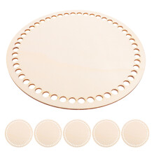 24 Pcs Wooden Basket Circle Bottom Round Blank Crochet Base