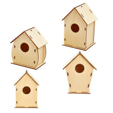 8 Pcs Christmas Wooden DIY House Model Toy Set For Kids