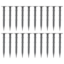 150Pcs Plastic Garden Stakes Grey Ground Pegs for Mulch and Net Fixing