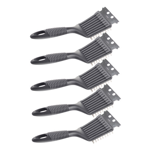 10Pcs Plastic Handle Bbq Grill Brush Dark Grey Durable Cleaning Tool