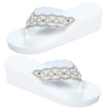 2Pairs White Comfortable Summer Sandals Non-Slip Beach Shoes for Women