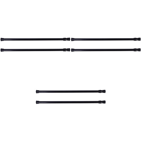 6Pcs Multi-Purpose Black Tension Rods for Clothes Drying and Curtains 2