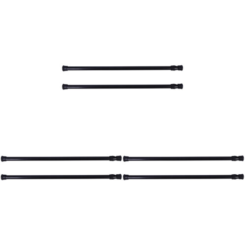 6Pcs Multi-Purpose Black Tension Rods for Clothes Drying and Curtains 1
