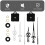 6Pièces Kit Silencieux Simple Noir Argent Réparable 5