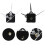 6Pièces Kit Silencieux Simple Noir Argent Réparable 6