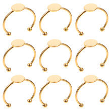 20Pcs Golden DIY Ring Bezels Metal Ring Blank Bases for Jewelry
