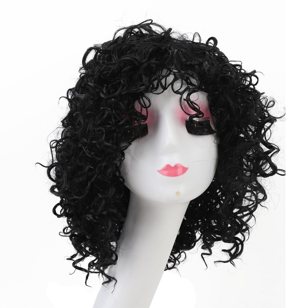 Short Curly Wig  Density Adjustable Fit Breathable Net Full Volume for Daily Wear