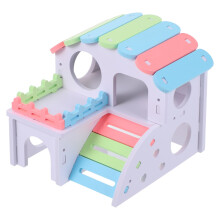 2Pcs White Pet Mini House Funny Small Hamster Bungalow Comfortable Bed