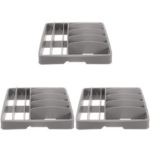 3Pcs Chopstick Holder Spoon Box Multi-Grid Silverware Organizer 2