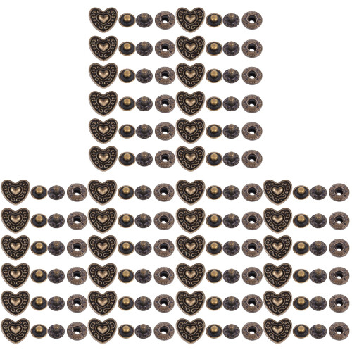 60Sets Bronze Snap Button Fasteners Met Klassieke Gravure 1