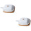 2Pcs Ceramic Butter Dish with Lid White for Dining 6