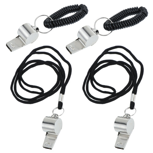 12Pcs Silver Referee Whistles Metal Durable Lightweight with Keychain