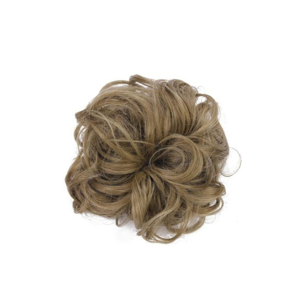 Unisex Hair Bun Extension With Instant Wavy Volume Boost, Synthetic Clipon Curly Hairpiece For Women
