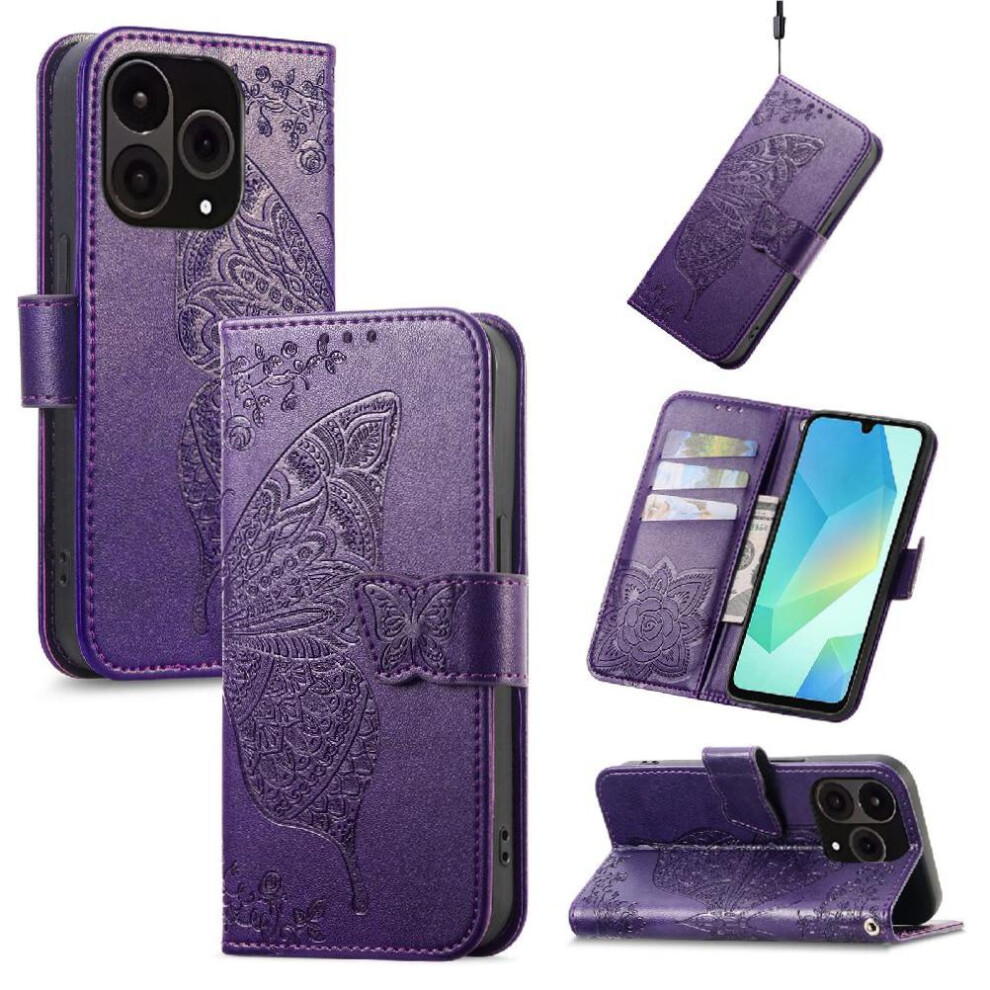Photos - Case   For OnePlus 15 Wallet Multi-color Business Wing Butterfly(Dark violet)