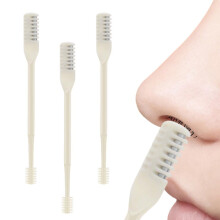 2 in 1 Nose Hair Trimmer with Dual Blade 360 Rotating Cutter for Men and Women Beige 3 Pack