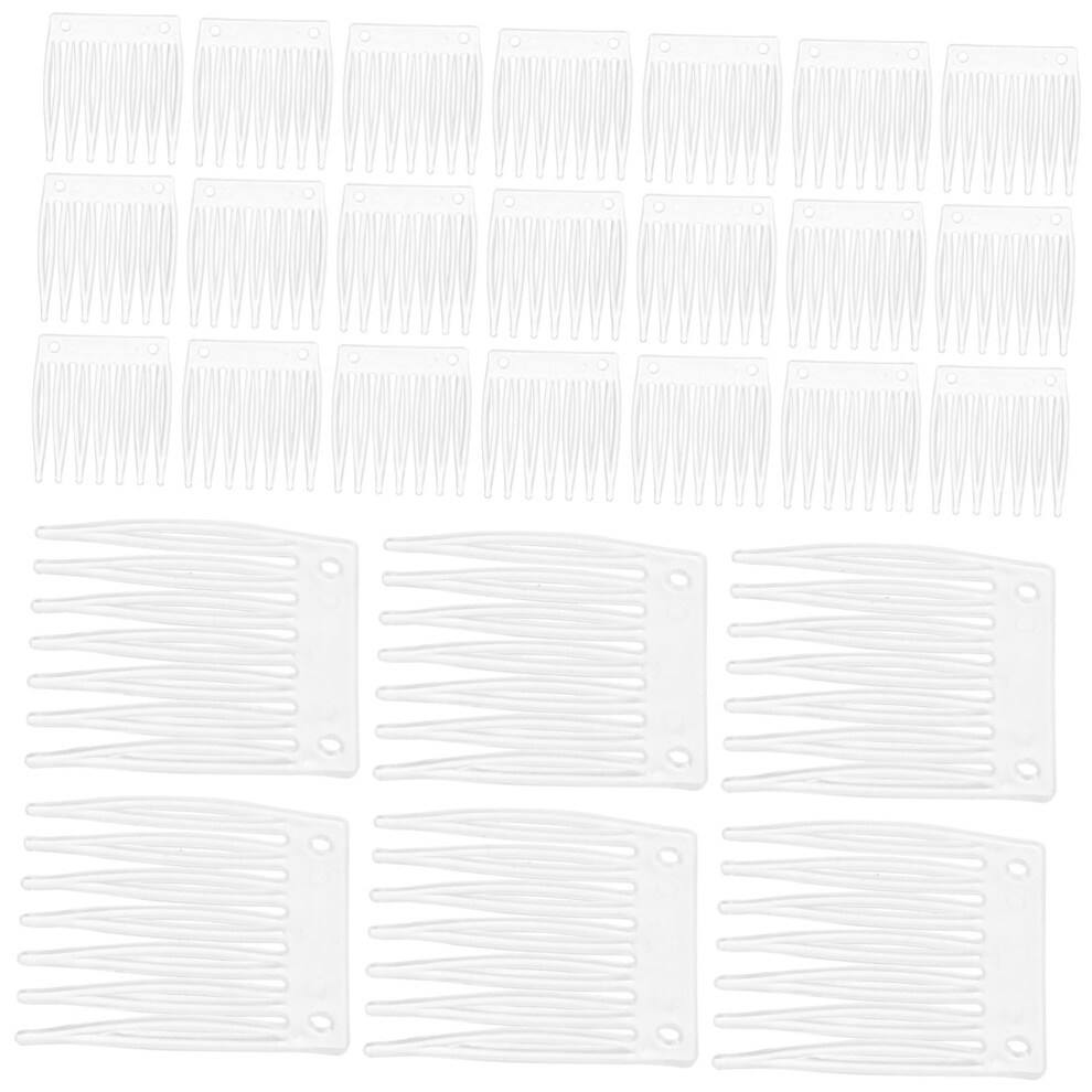 Unisex White 50Pcs Durable Plastic Wig Clips Secure Grip Nosew Attachment For Wigs And Caps