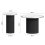 Modern Round Coffee Table & Side Table Set - Fluted Black Pedestal with White Marble-Effect Tabletop 3