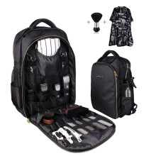 Barber Tool Bag Professional Large Capacity Waterproof Backpack with Copper Zipper and Cape