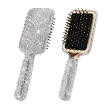 Luxury Rhinestone Hair Brush with Antistatic Bristles, Bling Detangling Paddle Brush for Wet or Dry Hair