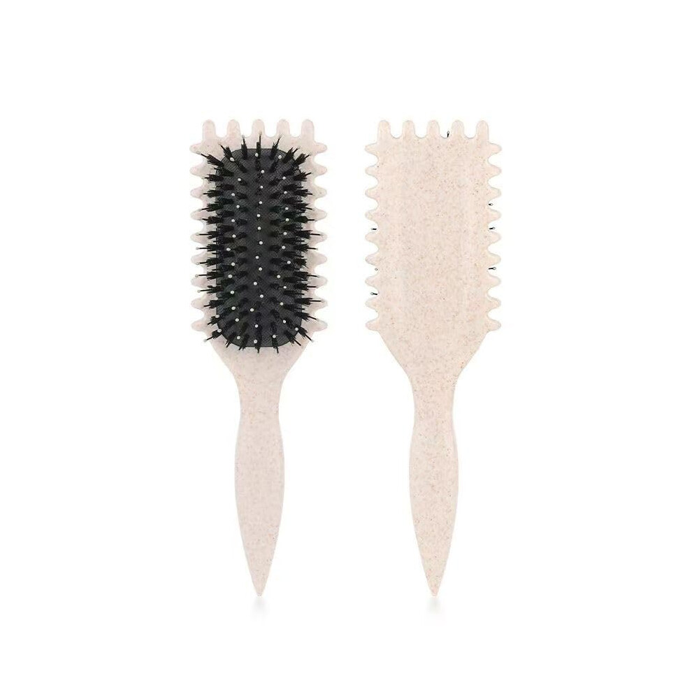 Unisex Cream Detangling Brush For Wet And Dry Hair, Gentle Curl Defining Comb For All Hair Types, Beige