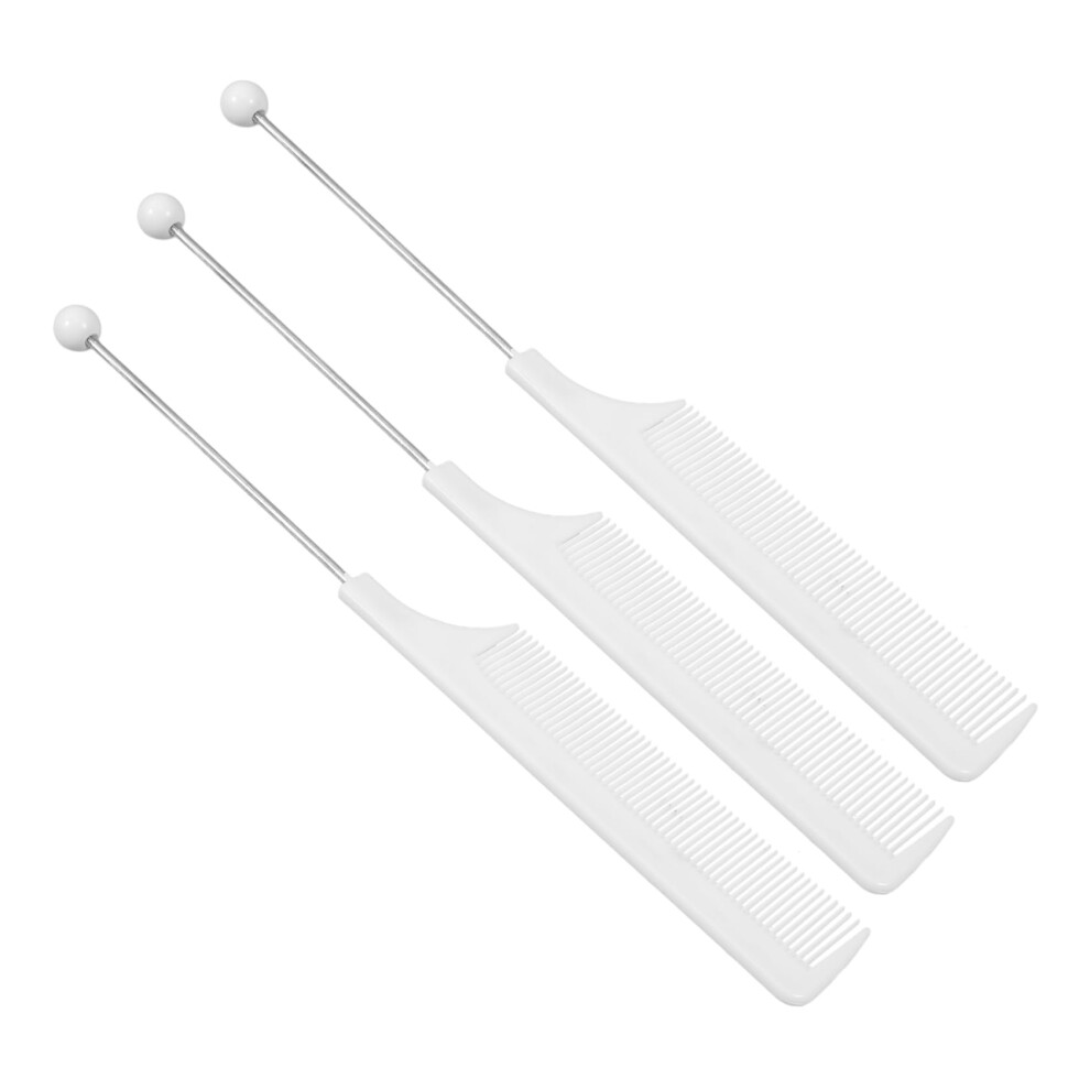 Unisex 3Pcs Fine Tooth Rat Tail Comb For Precise Hair Sectioning And Teasing, Salon And Home Styling