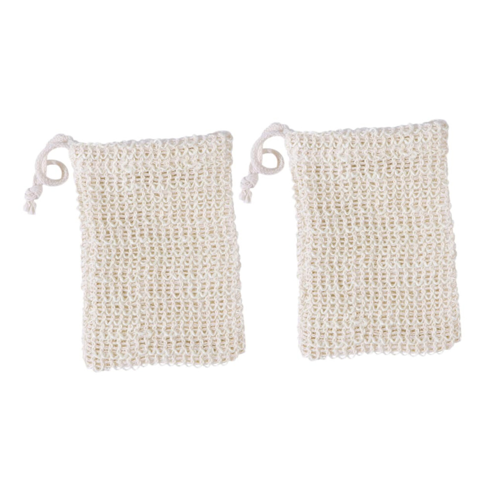 2pcs Soap Saver Bag Sisal Exfoliating Soap Pouch for Shower Bath Foaming and Gentle Skin Cleansing