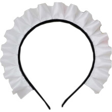 Maid Headband White Ruffle Anime Cosplay Hair Accessory Adjustable Comfortable Fit Durable Fabric