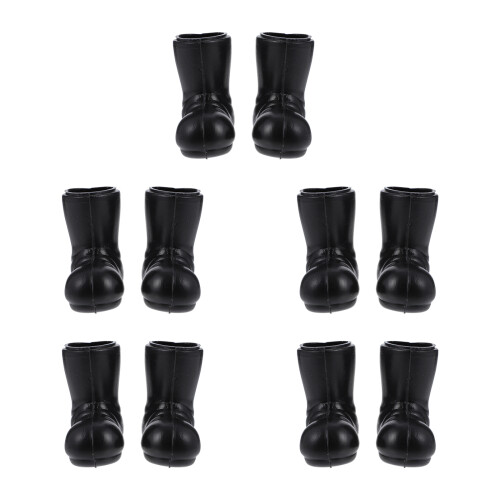 10Paare Mini Schuhe Zubehör Schwarz