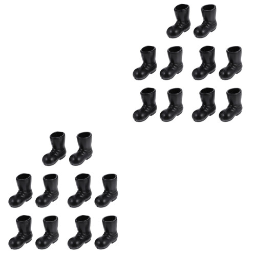 10Paare Mini Schuhe Zubehör Schwarz 2