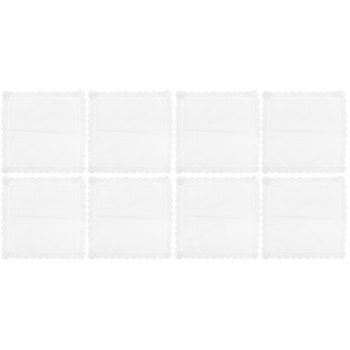 8Pièces Mouchoirs Blancs En Coton Et Durable 1