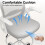 (Grey)Ergonomic Drafting Chair Adjustable Footrest for Home Office 4