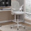 (Grey)Ergonomic Drafting Chair Adjustable Footrest for Home Office 1
