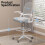 (Grey)Ergonomic Drafting Chair Adjustable Footrest for Home Office 5