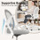(Grey)Ergonomic Drafting Chair Adjustable Footrest for Home Office 7
