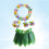 5Pièces Ensemble Jupe Hula Verte Pour Danse Et Bracelets 9
