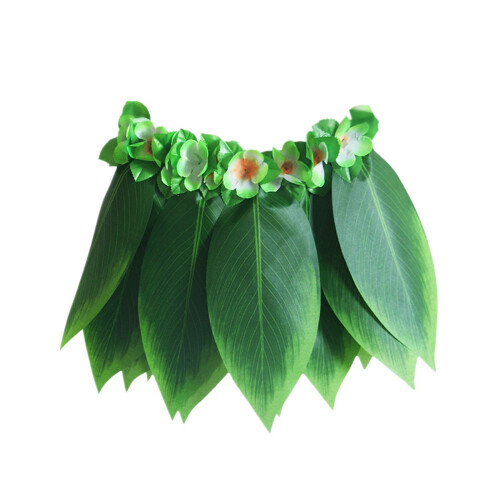 5Pièces Ensemble Jupe Hula Verte Pour Danse Et Bracelets 2