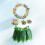 5Pièces Ensemble Jupe Hula Verte Pour Danse Et Bracelets 7