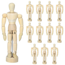 12Pièces Figurine En Bois Beige Posable Pour Esquisse Peinture