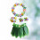 5Pièces Ensemble Jupe Hula Verte Pour Danse Et Bracelets 5