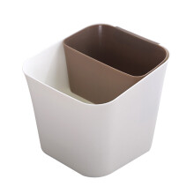 2Pcs Coffee Home Garbage Can Simple Design Plastic Dry Wet Wastebin