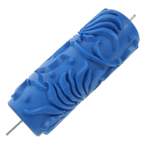 3Pcs Patterned Wall Decoration Paint Rollers Rubber Blue for DIY Use 2