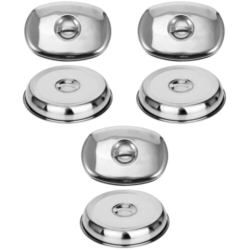 6Stk Küchen Abdeckhauben Hitzebeständig Silber 2