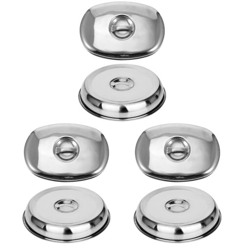 6Stk Küchen Abdeckhauben Hitzebeständig Silber 1