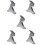 5pcs Template Metric System Stainless Steel 9
