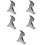 5pcs Template Metric System Stainless Steel 8