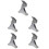 5pcs Template Metric System Stainless Steel 7