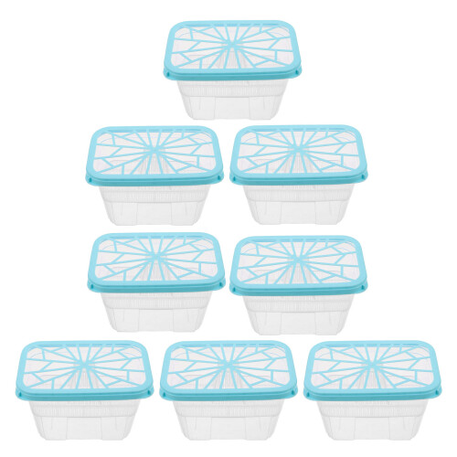 24Pcs Sky-Blue Plastic Refillable Moisture Absorber Box Leakproof Case 1