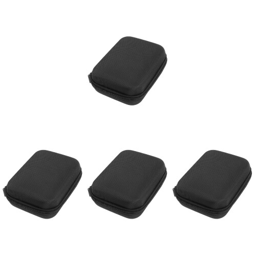 4Pcs Compact Oxford Cloth Headset Organizing Pouch Black 1
